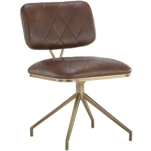 Virtu Bravo Cognac Swivel Dining Chair, Set Of 2